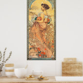 Jugendstil-Gemälde des Sommers von Alphonse Mucha Poster (Küche)