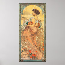 Jugendstil-Gemälde des Sommers von Alphonse Mucha