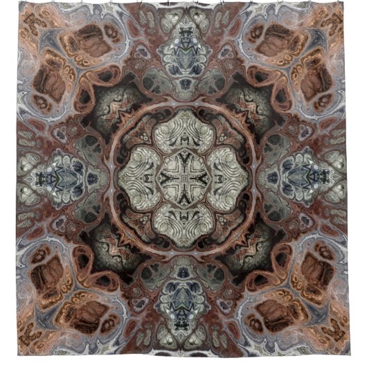 Jugendstil geometrisch Vintages Muster Duschvorhang (Vorderseite)