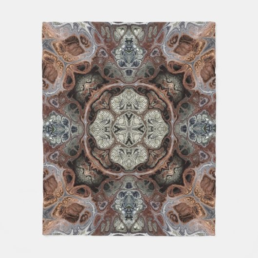 Jugendstil geometrisch Vintages Muster Fleecedecke (Vorderseite)