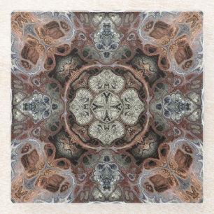 Jugendstil geometrisch Vintages Muster Glasuntersetzer
