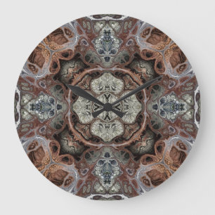 Jugendstil geometrisch Vintages Muster Große Wanduhr