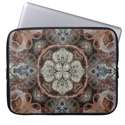 Jugendstil geometrisch Vintages Muster Laptopschutzhülle (Vorderseite)
