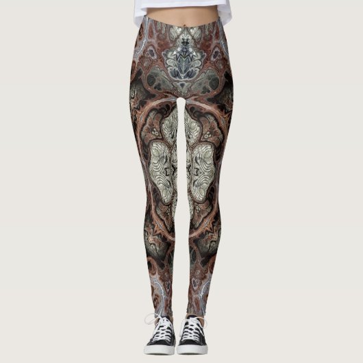 Jugendstil geometrisch Vintages Muster Leggings (Vorderseite)
