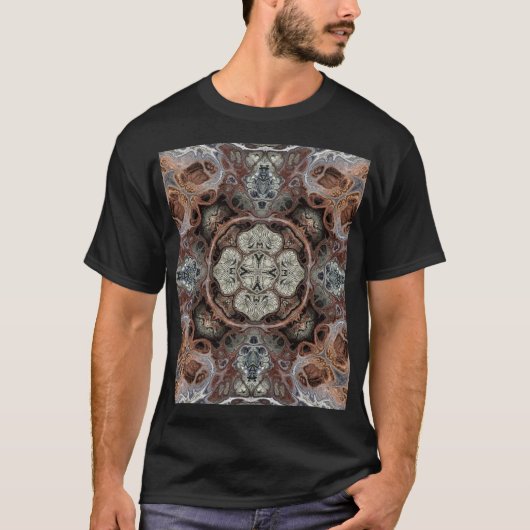 Jugendstil geometrisch Vintages Muster T-Shirt (Vorderseite)