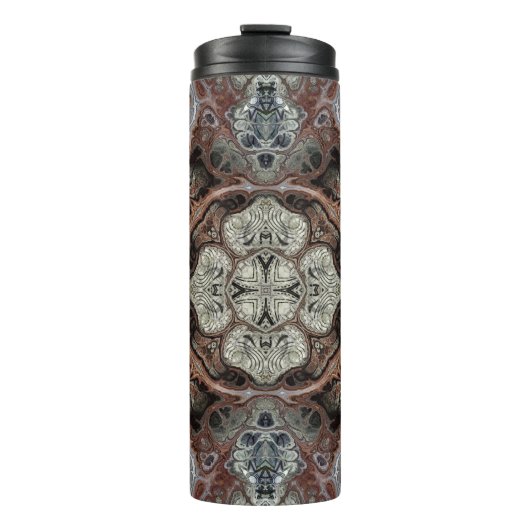 Jugendstil geometrisch Vintages Muster Thermosbecher (Vorderseite)