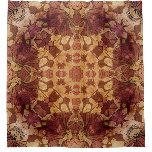 Jugendstil geometrisch, Ziermuster. Duschvorhang (Vorderseite)