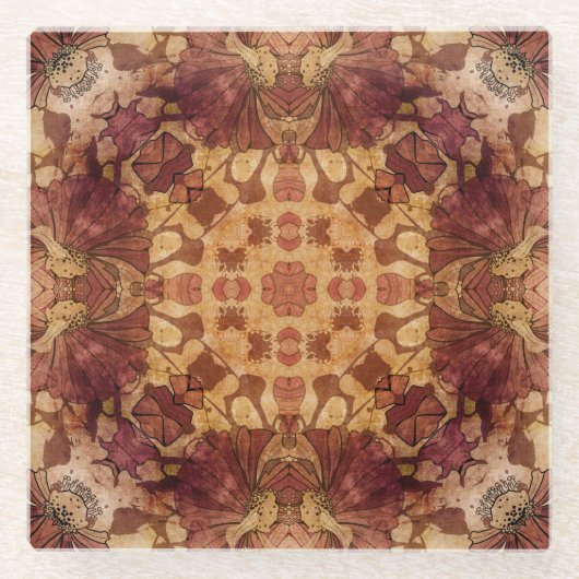 Jugendstil geometrisch, Ziermuster. Glasuntersetzer (Vorderseite)