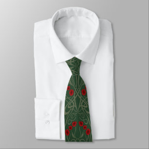 Jugendstil geometrische Mohnblumen und geschwungen Krawatte