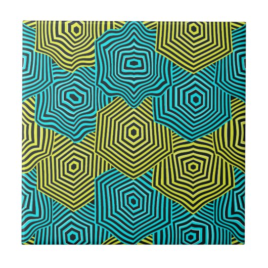 Jugendstil geometrisches Muster Fliese (Vorderseite)