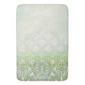 Jugendstil Geometrisches Muster Mint Aqua Bath Dek Badematte (Vorderseite Vertikal)