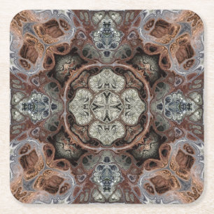 Jugendstil geometrisches Vintage-Muster Rechteckiger Pappuntersetzer