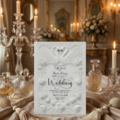 Jugendstil geprägter Schwan Hochzeit Einladung