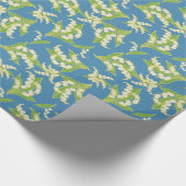 Jugendstil-Geschenk, Lilies on Blue Geschenkpapier (Ecke)