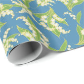 Jugendstil-Geschenk, Lilies on Blue Geschenkpapier (Rolleneckpunkt)
