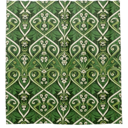 Jugendstil giftige Maiglöckchen Duschvorhang (Vorderseite)