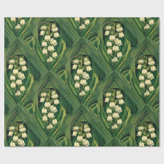 Jugendstil giftiges Maiglöckchen Geschenkpapier (Flach)