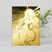 Jugendstil-Girl mit leuchtendem Star Quinceñera Folieneinladung (Stehend vorne)