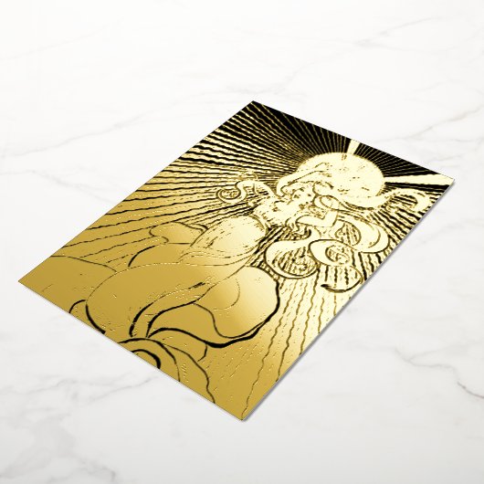 Jugendstil-Girl mit leuchtendem Star Quinceñera Folieneinladung (Gedreht)