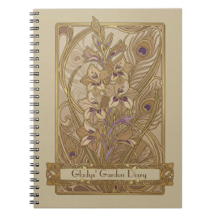 Jugendstil Gladiolus italicus Notizblock