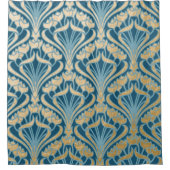 Jugendstil,Gold,aquamarin,Muster,Damast,Viktoriani Duschvorhang (Vorderseite)