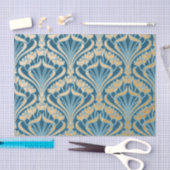 Jugendstil,Gold,aquamarin,Muster,Damast,Viktoriani Seidenpapier (Handwerk)