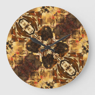 Jugendstil: Golden Brown Vintag Große Wanduhr