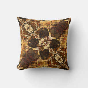 Jugendstil: Golden Brown Vintag Kissen