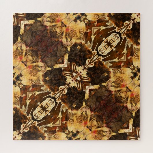 Jugendstil: Golden Brown Vintag Puzzle (Horizontal)