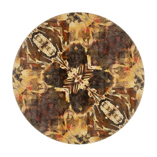 Jugendstil: Golden Brown Vintag Schneidebrett (Vorderseite)