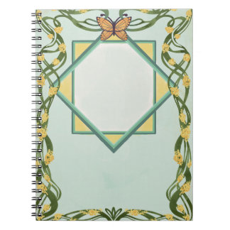 Jugendstil Golden Mimosa Spiralblock Notizblock