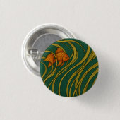 Jugendstil-Goldfisch  Button (Vorne & Hinten)
