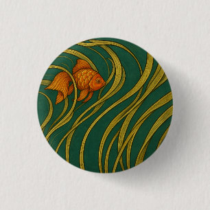 Jugendstil-Goldfisch Button