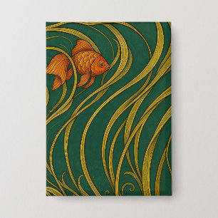 Jugendstil-Goldfisch Button