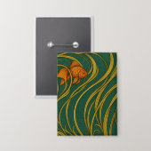 Jugendstil-Goldfisch Button (Vorderseite/Rückseite)