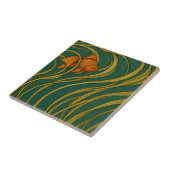 Jugendstil-Goldfisch Fliese (Seite)