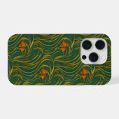 Jugendstil-Goldfisch iPhone Hülle (Rückseite (Horizontal))