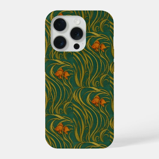 Jugendstil-Goldfisch iPhone Hülle (Rückseite)