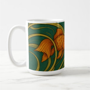 Jugendstil-Goldfisch Kaffeetasse