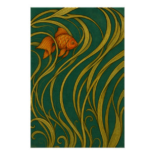Jugendstil-Goldfisch Poster