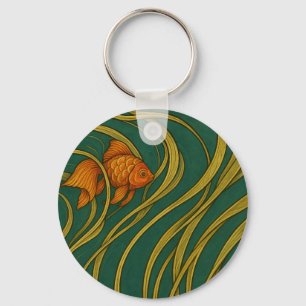 Jugendstil-Goldfisch  Schlüsselanhänger