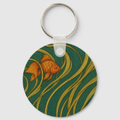 Jugendstil-Goldfisch Schlüsselanhänger (Rückseite)