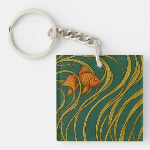 Jugendstil-Goldfisch  Schlüsselanhänger