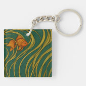 Jugendstil-Goldfisch Schlüsselanhänger (Rückseite)