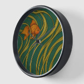 Jugendstil-Goldfisch  Uhr (Winkel)