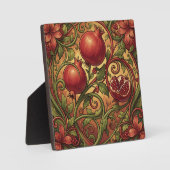 Jugendstil-Granatapfel-Ornamentmuster Fotoplatte (Vorderseite)