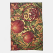 Jugendstil-Granatapfel-Ornamentmuster Geschirrtuch (Vertikal)