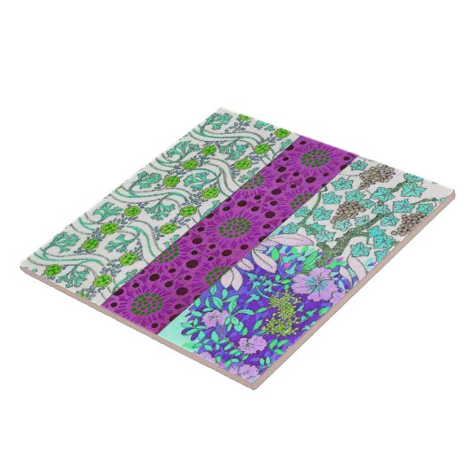 Jugendstil Grapevine Blüte Vintag Fliese (Seite)