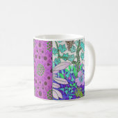 Jugendstil Grapevine florierend Vintag lila aquama Kaffeetasse (VorderseiteRechts)