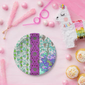 Jugendstil Grapevine florierend Vintag lila aquama Pappteller (Party)